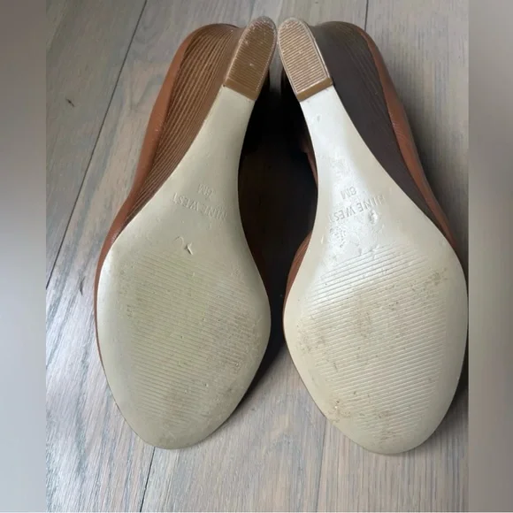 Nine West Brown shoes Peep Toe Heels wedge - Picture 6 of 6